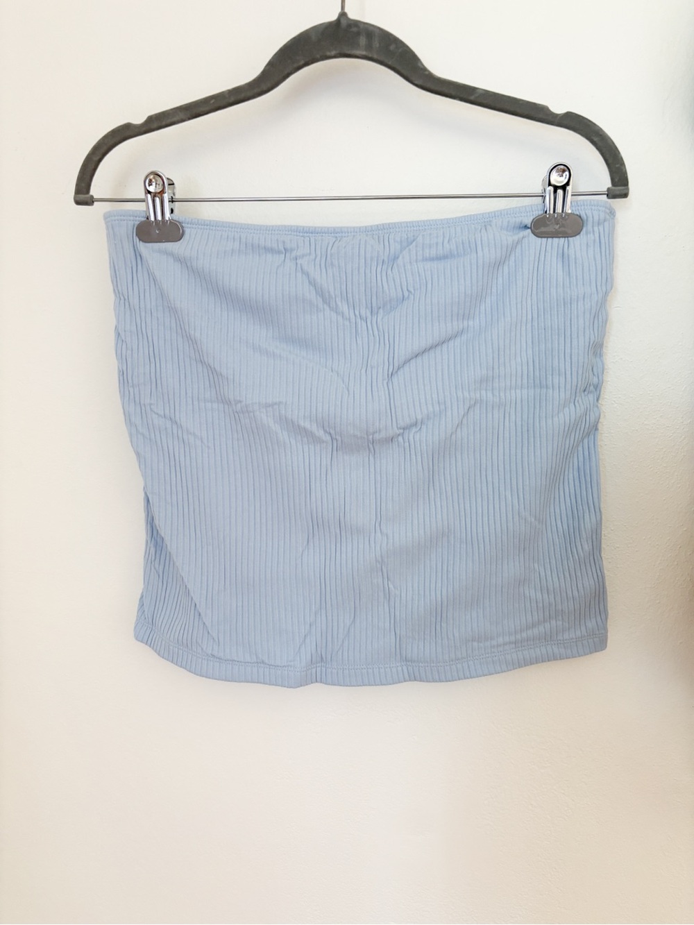Blue Ribbed Tube Top XL